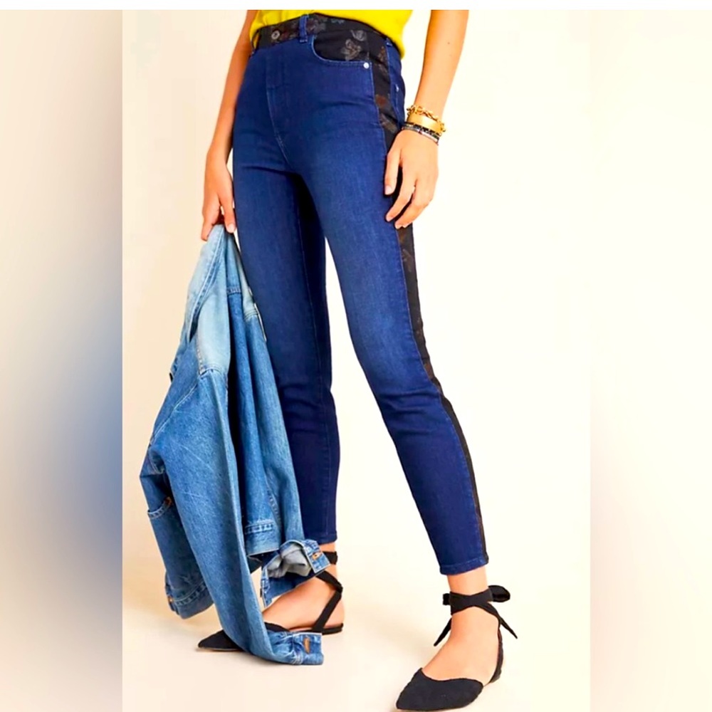 Anthropologie Pilcro and the letterpress’s ultralight Rise floral skinny jeans